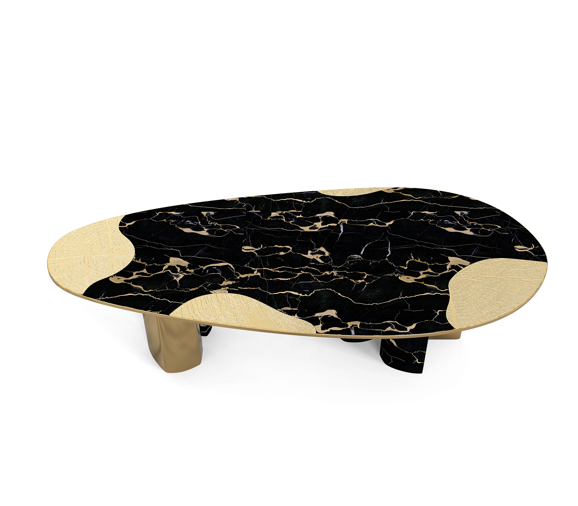 Athena Portoro Marble & Gold Table
