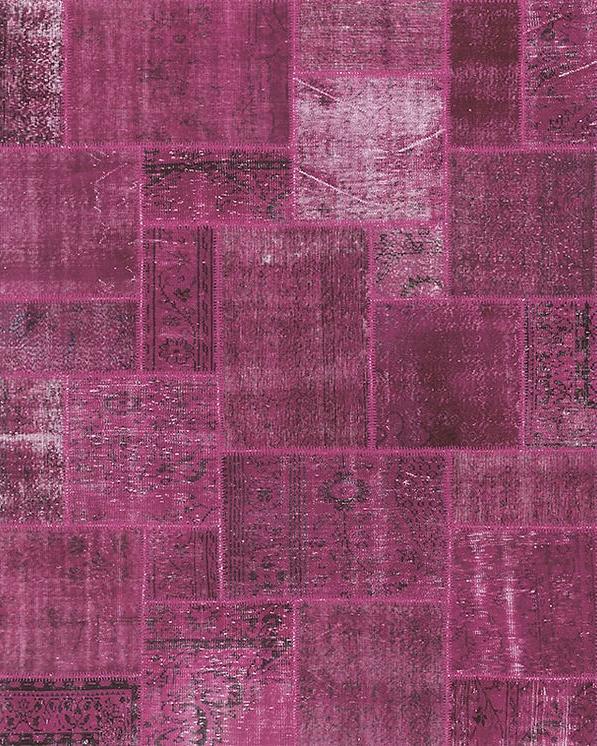 Fuchsia Patchwork Rug