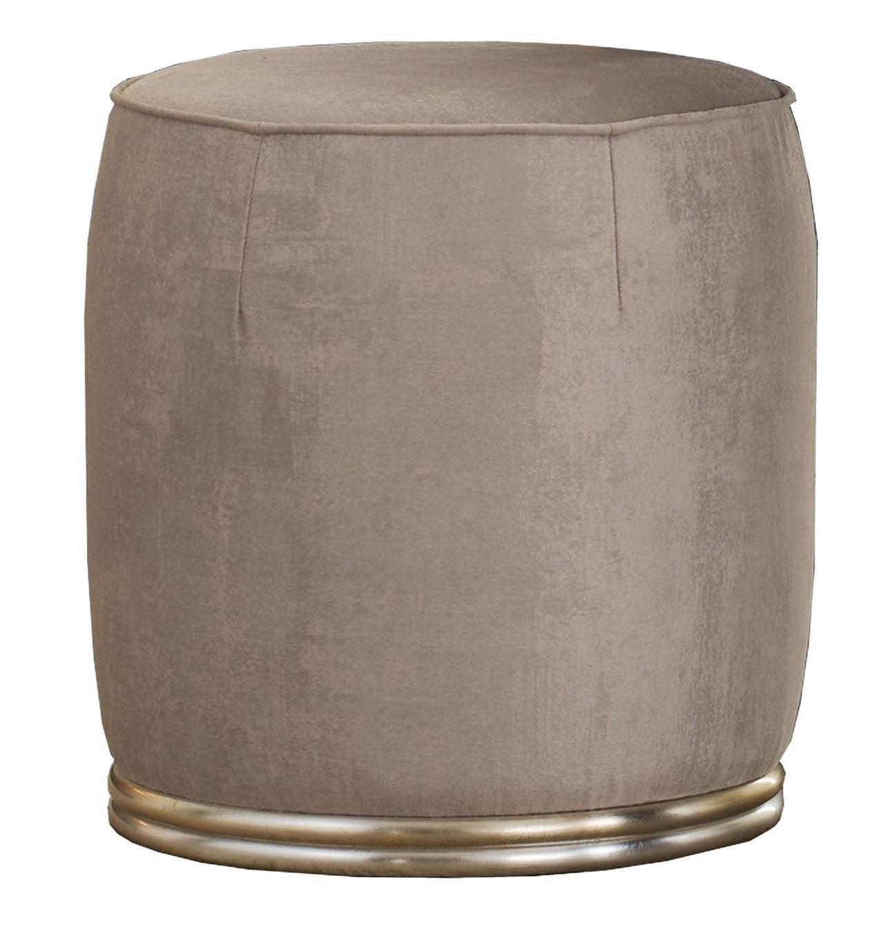 Pouf with Wooden Base