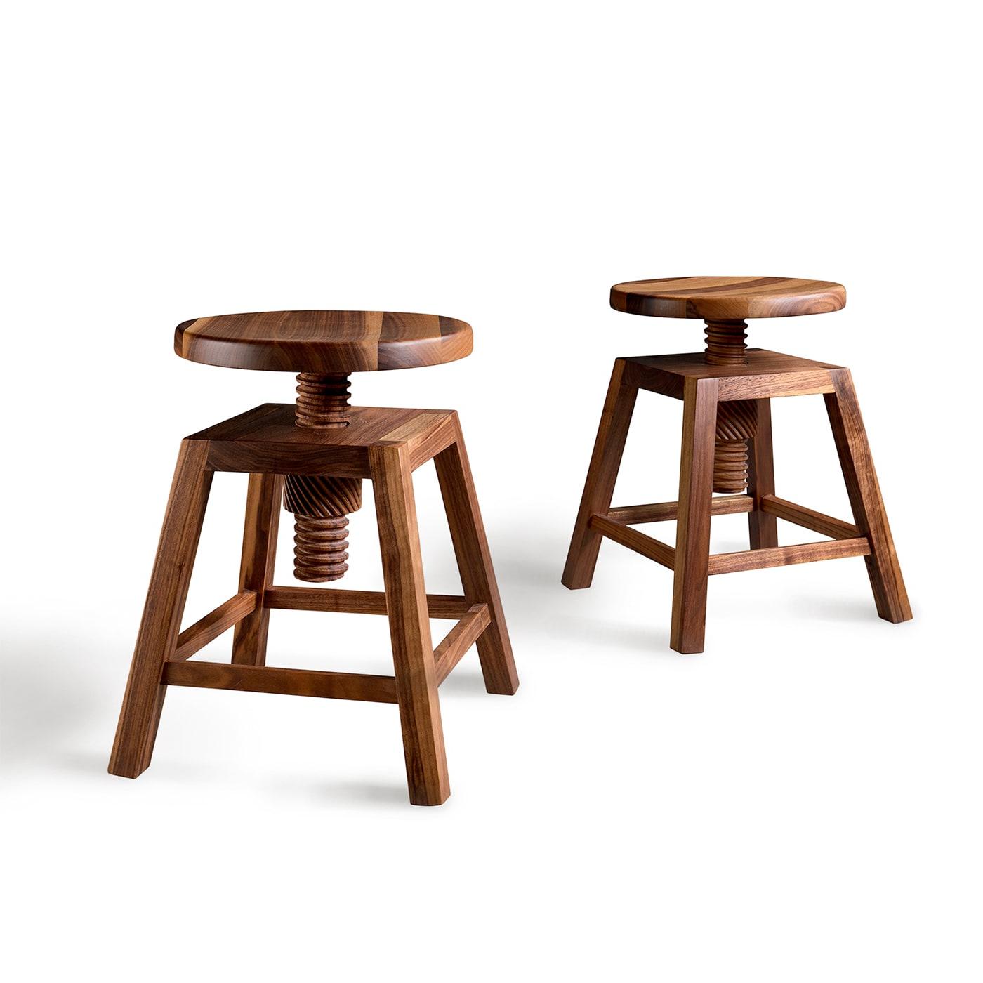 Invito Bespoke Low Brown Stool