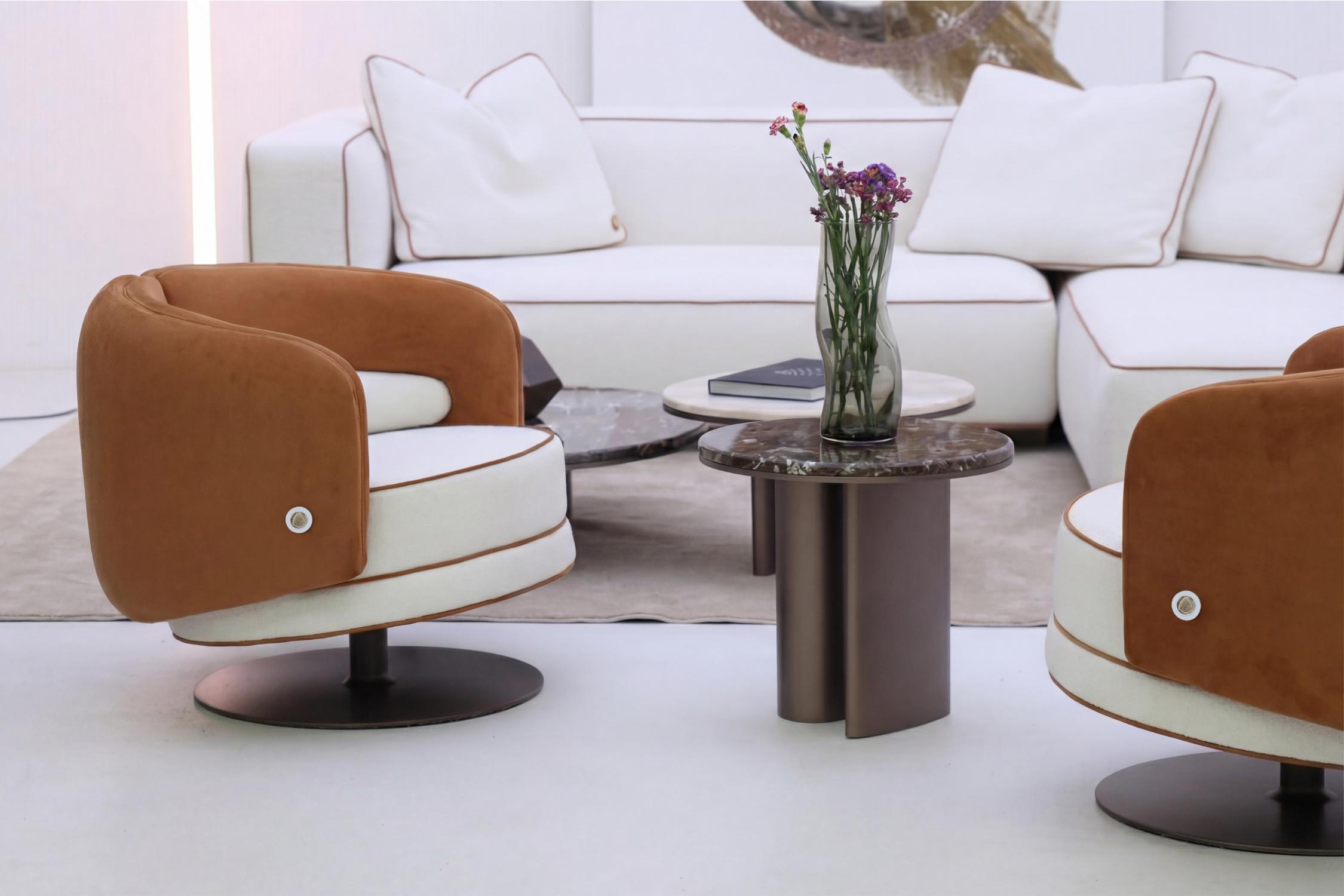 Bon Ton Two-Tone Swivel Chair