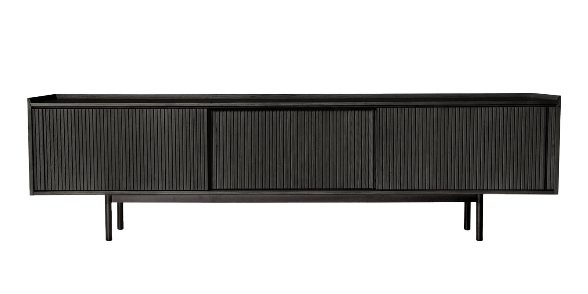 Sipario Artisan Black 3-Doors Sideboard Handmade in Italy