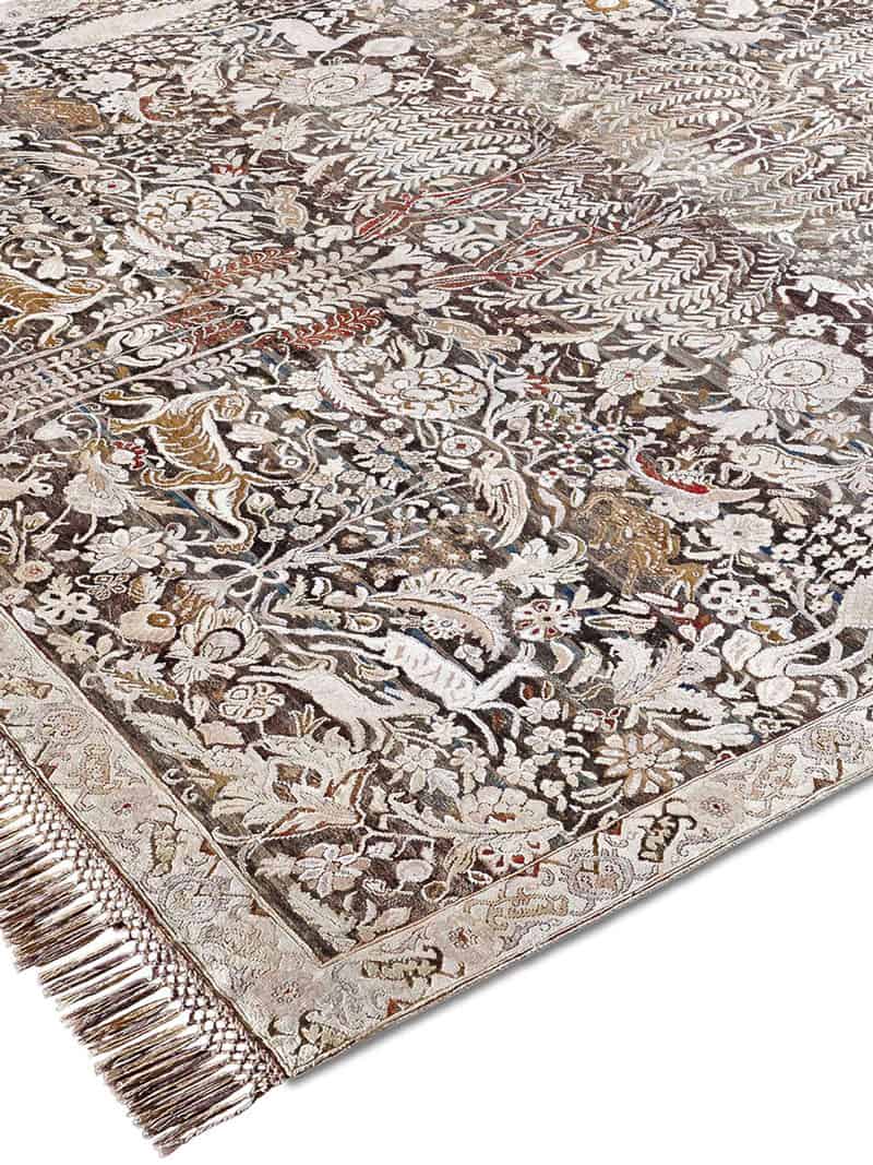 Gold / Grey Handmade Luxury Rug