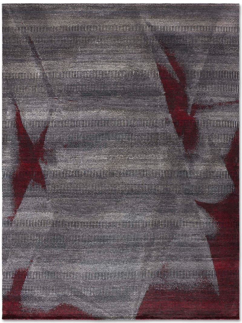 Red Wood Hand-Knotted Rug