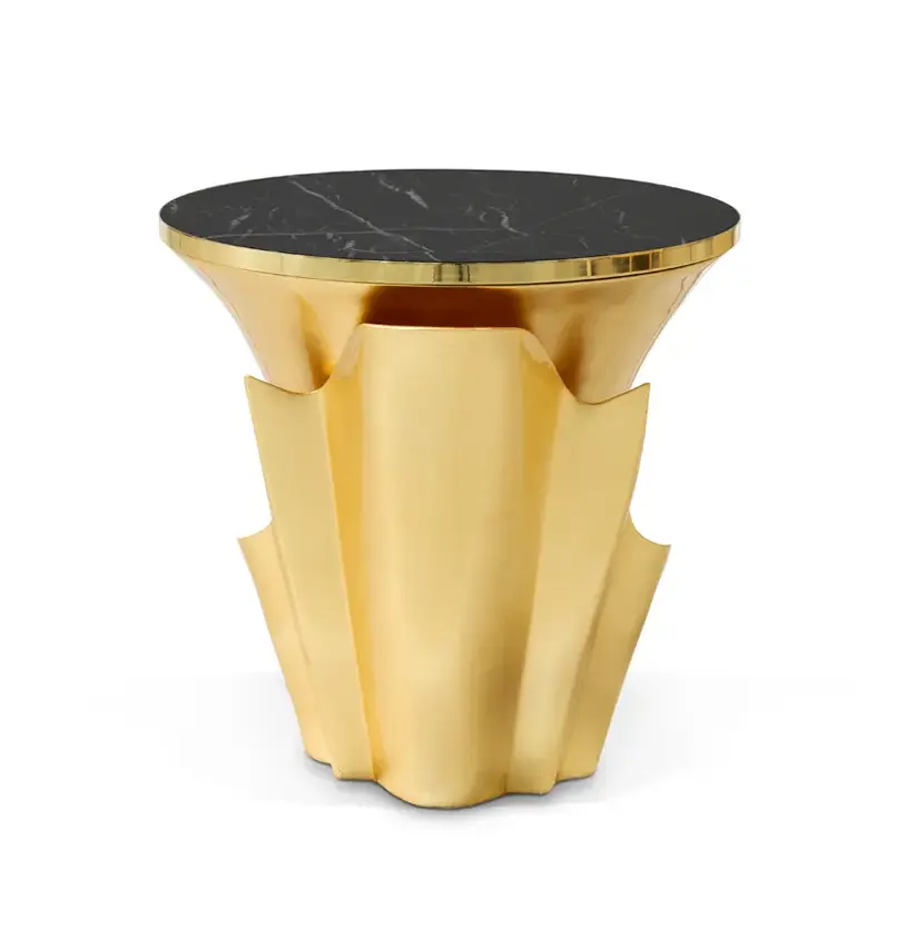 Solstice Gold Leaf Side Table