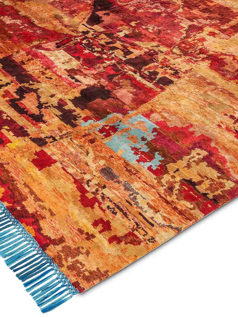 Eco Orange / Red Luxury Hand-Knotted Rug