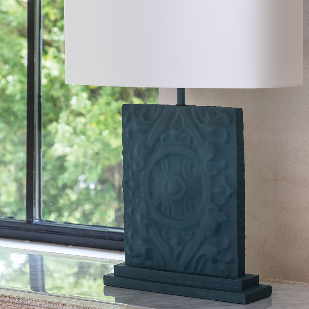 Piastrella Table Lamp in Black Jade