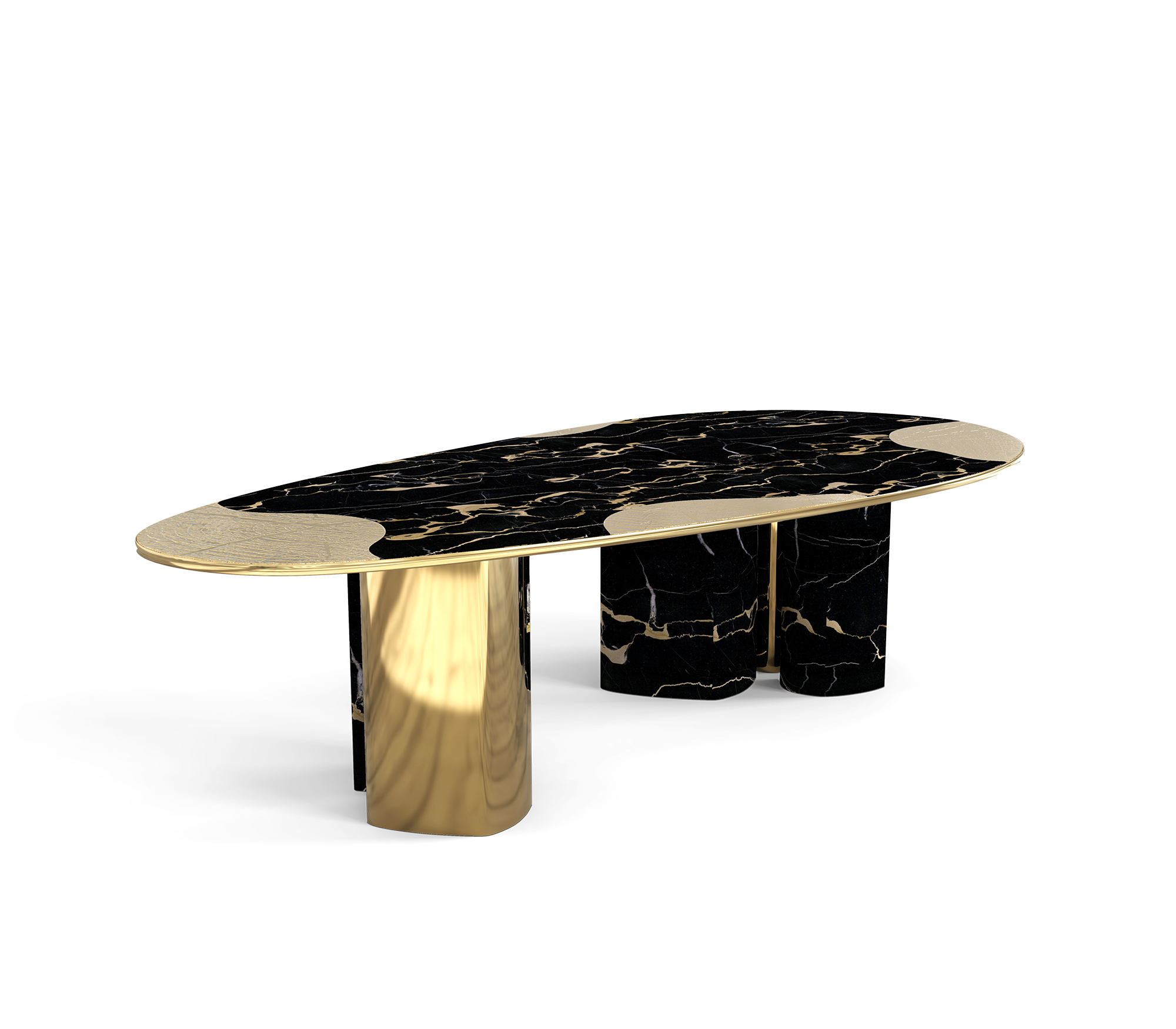 Athena Portoro Marble & Gold Table