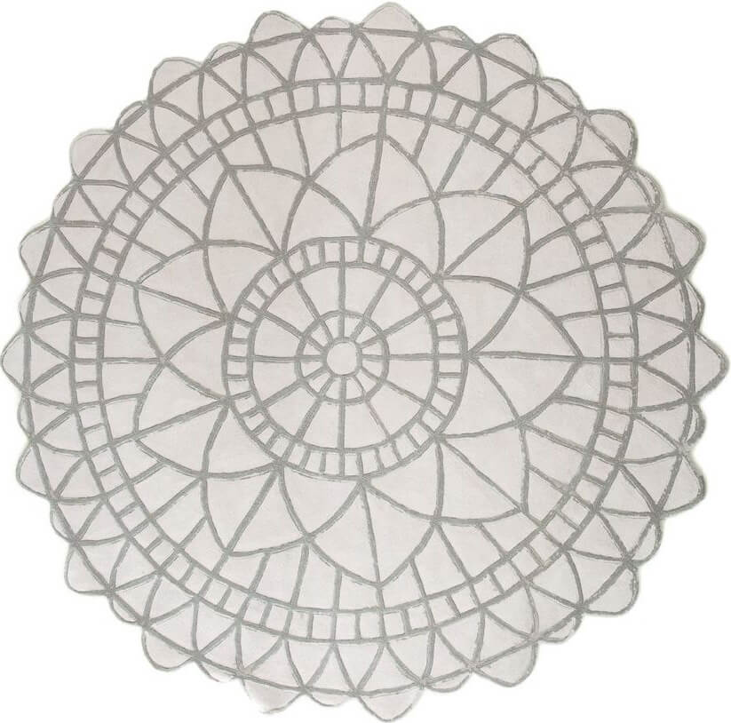 Round Modern White Rug Ø220 cm