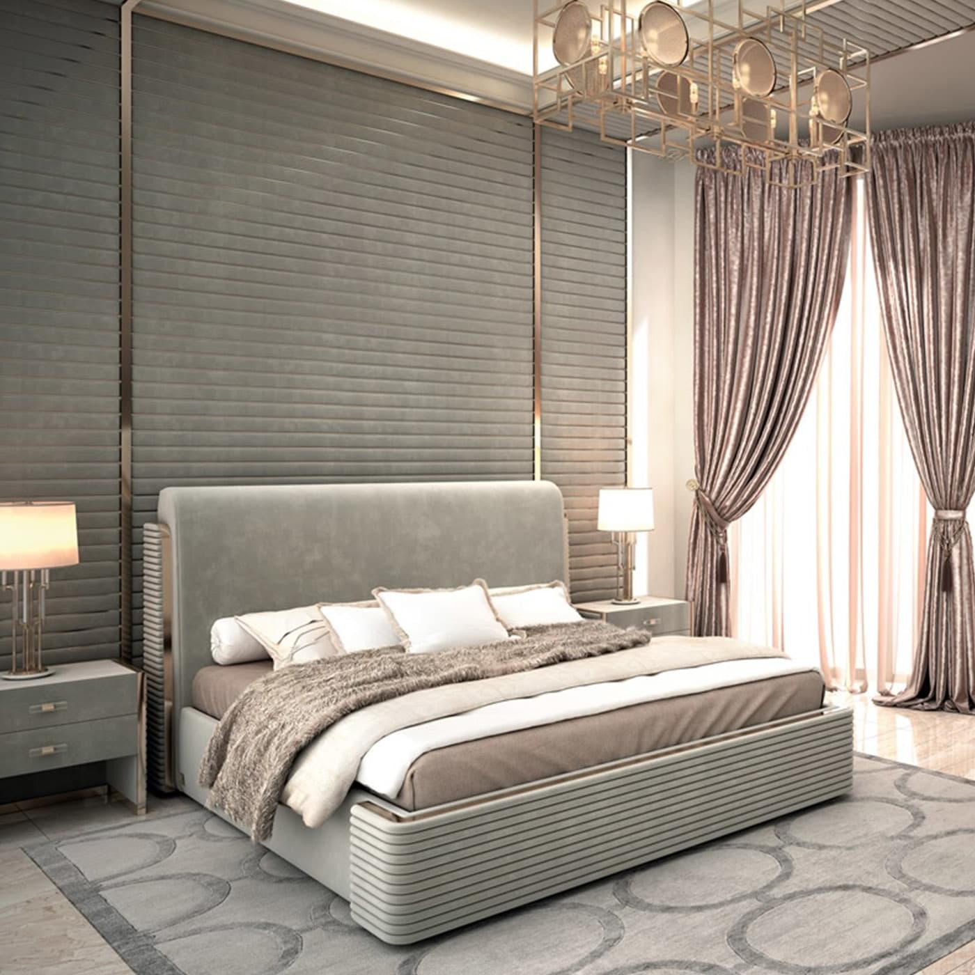 Lauren Beige Crafted Bed