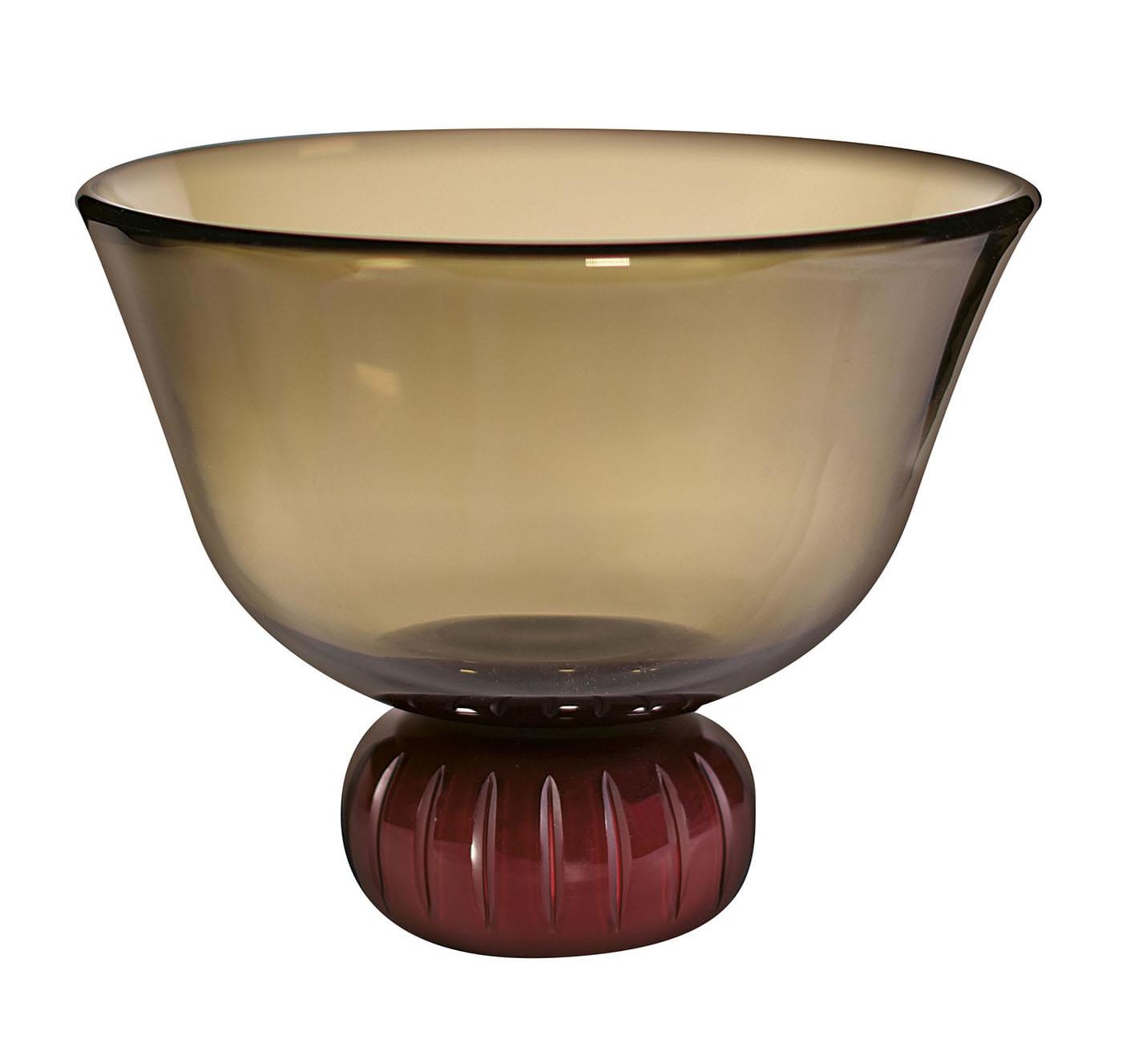 Smoked Murano Glass Bowl Vase