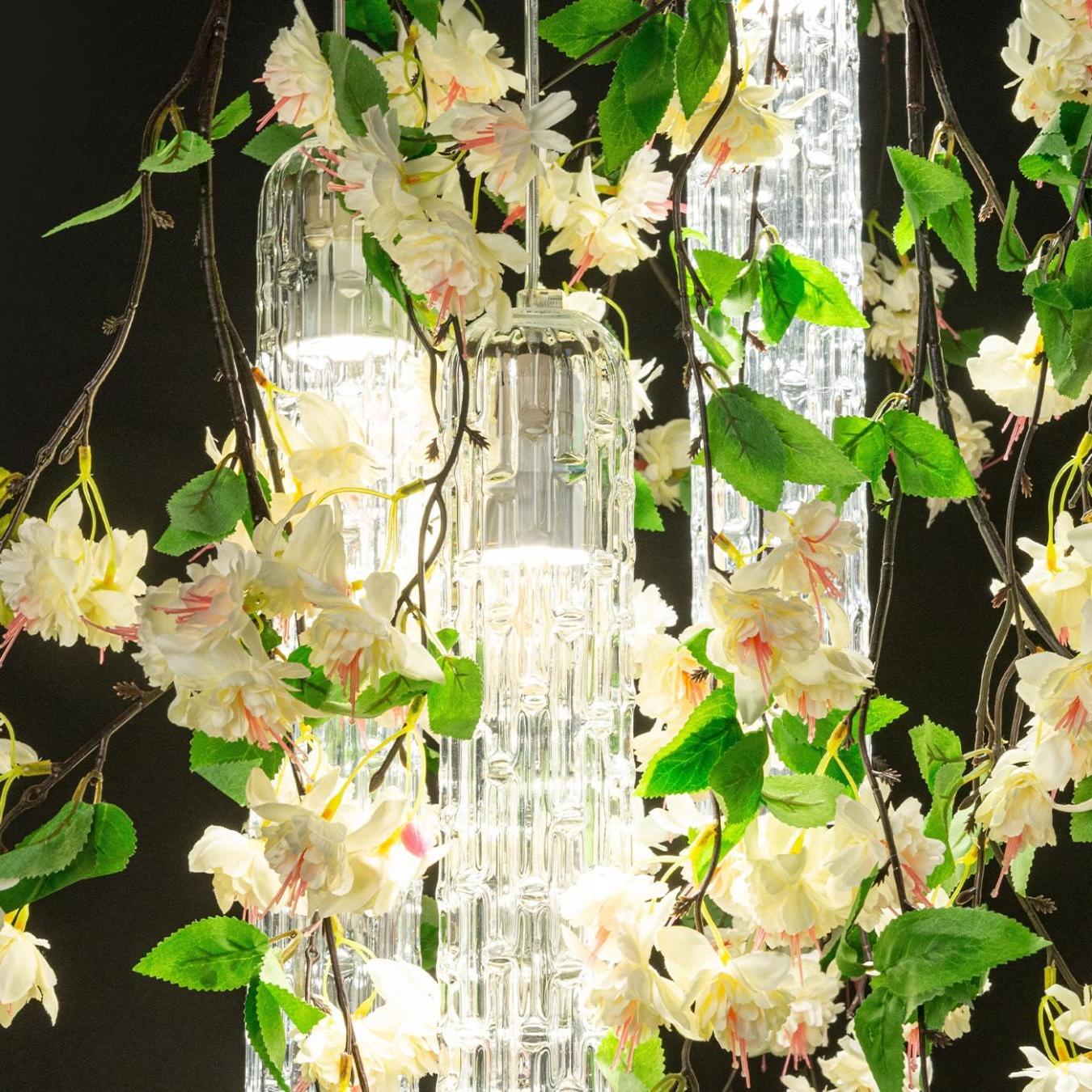 White Cascade Small Chandelier