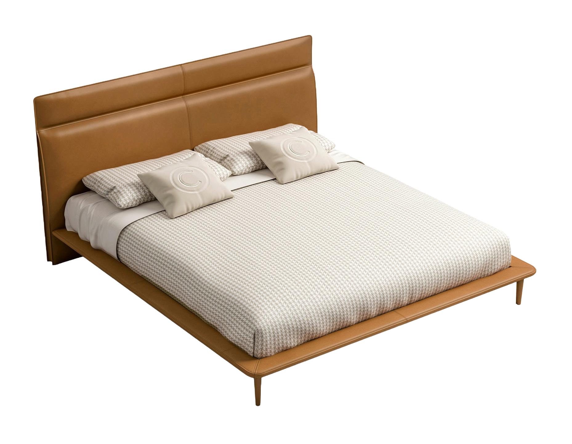 Sophisticated Modern Leather Bed | Mattress Size: 200 x 200 cm