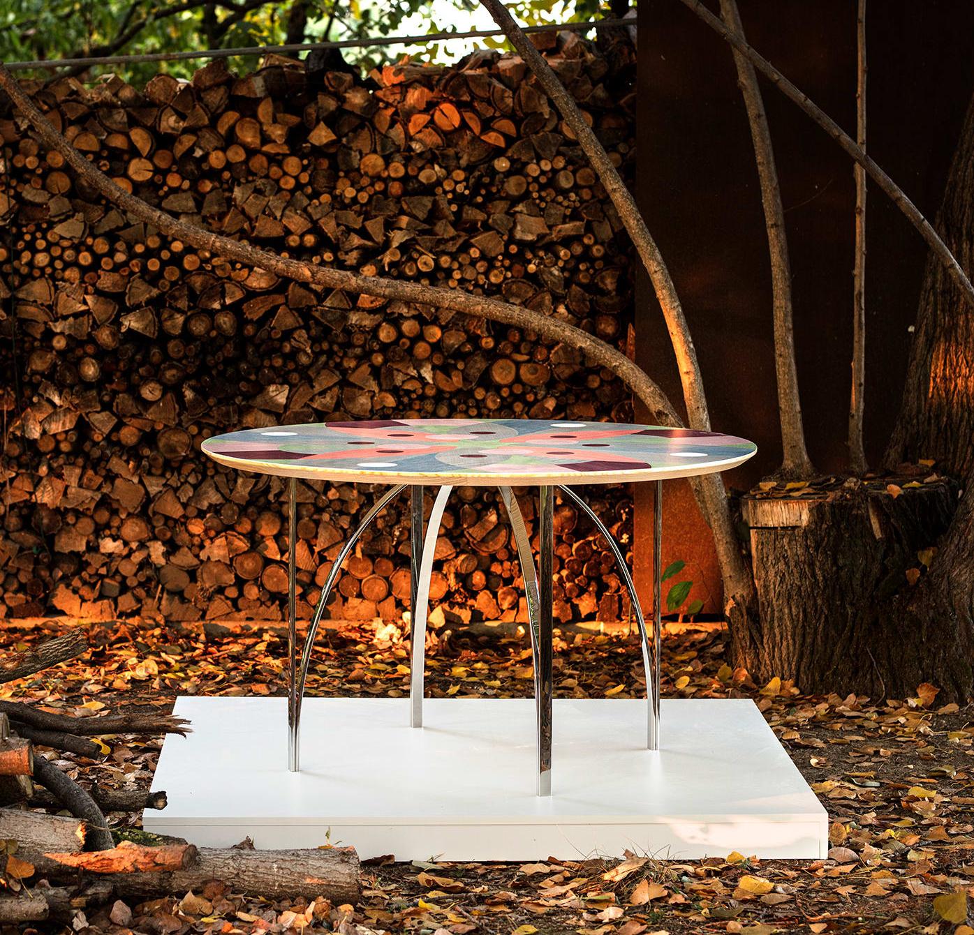 Multi-Colour Veneer Dining Table