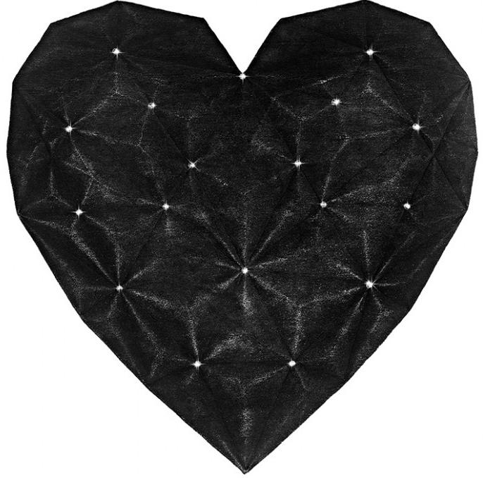 Heart Diamond Black Rug 200 x 200 cm