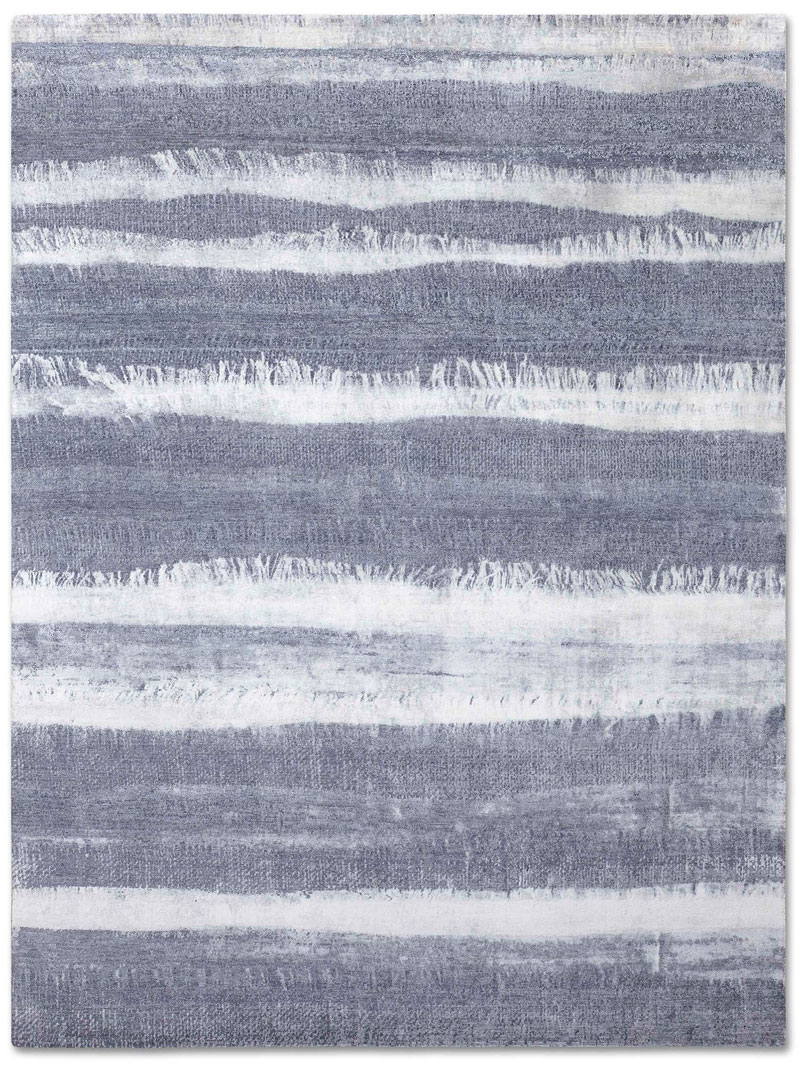 Blue / Grey Hand-Knotted Rug ☞ Size: 274 x 365 cm