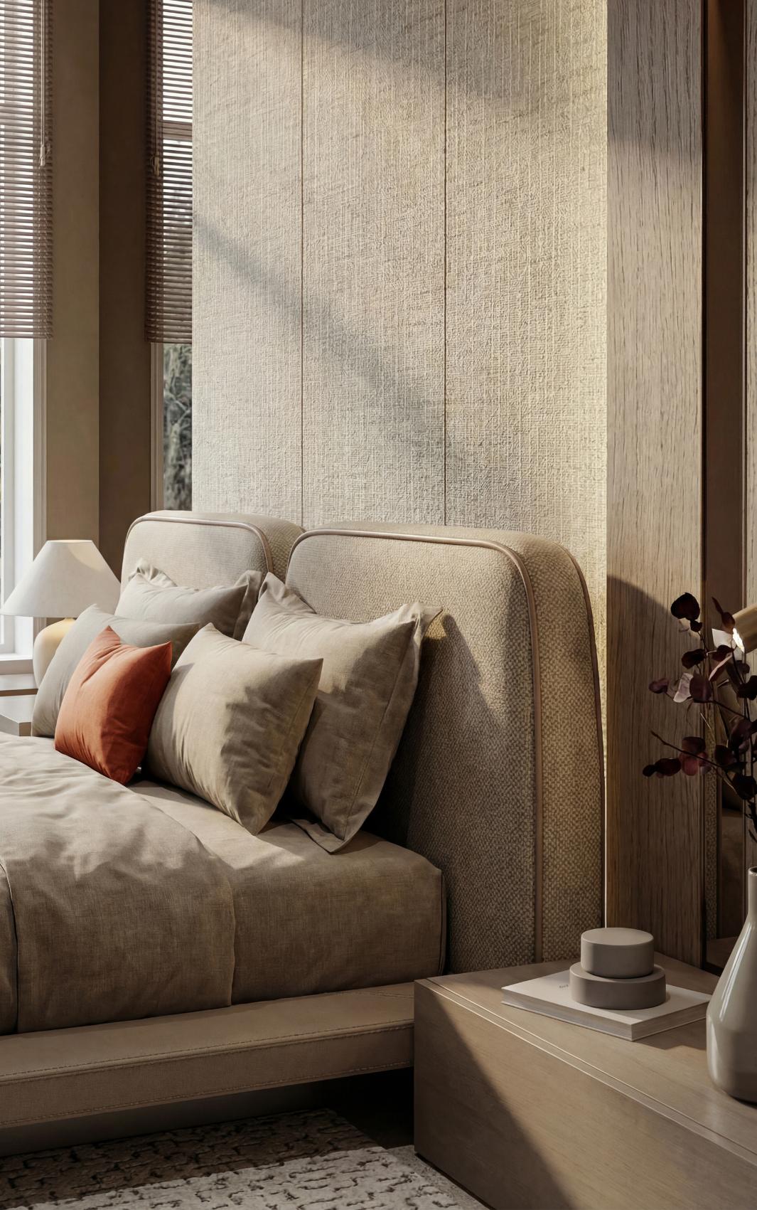 Aura Low Bed with Headboard