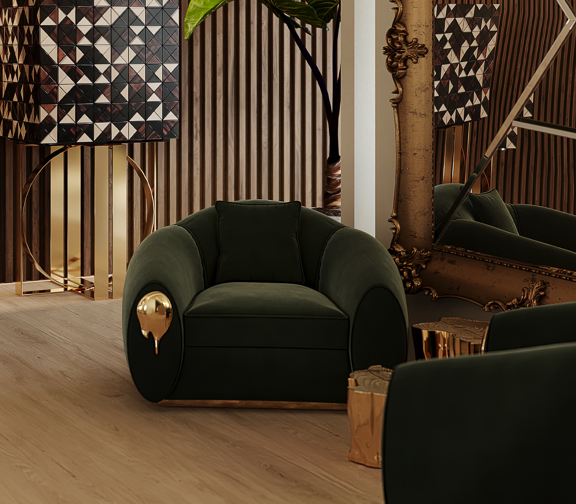 Solara Green Armchair