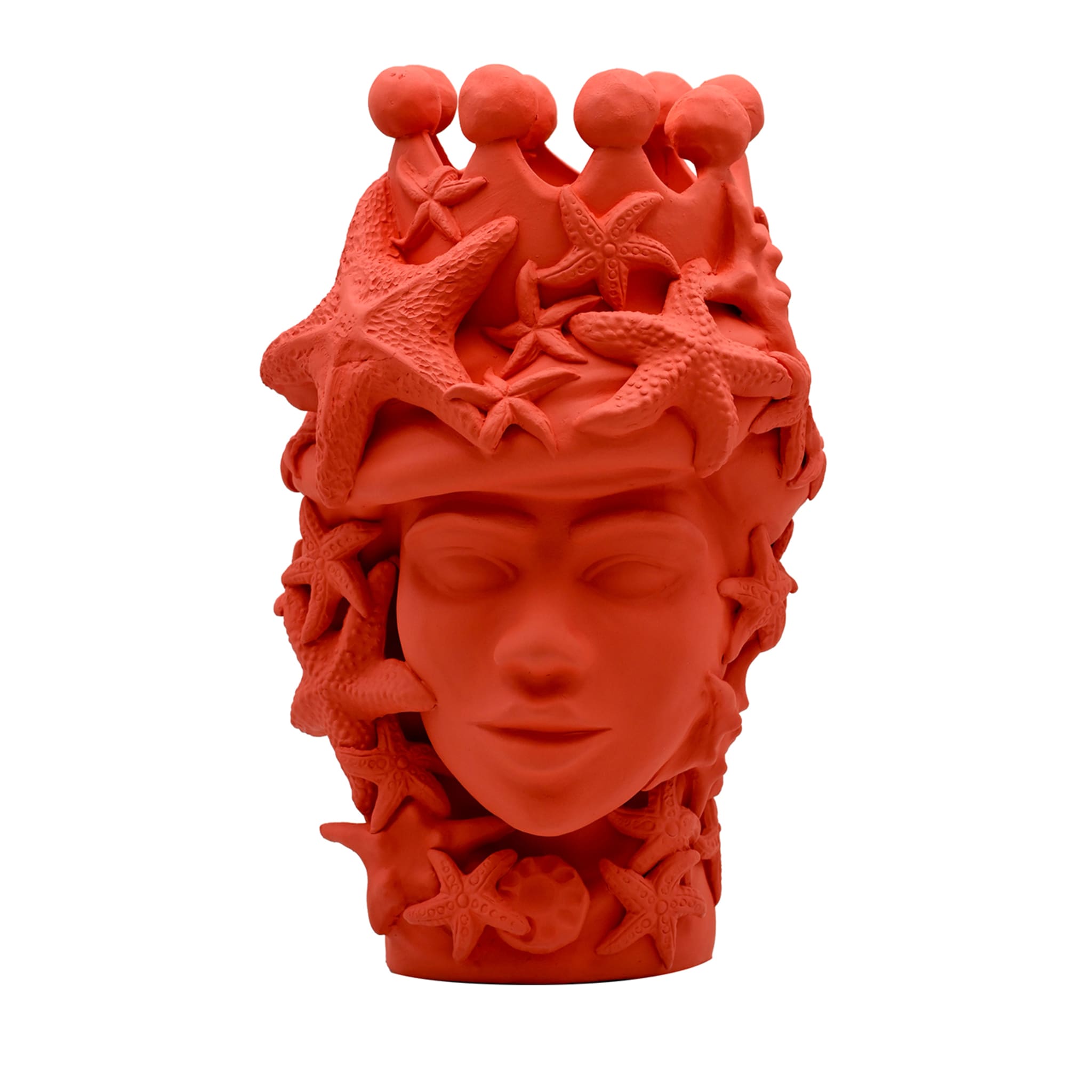 Red Handmade Moor's Head Sculpture