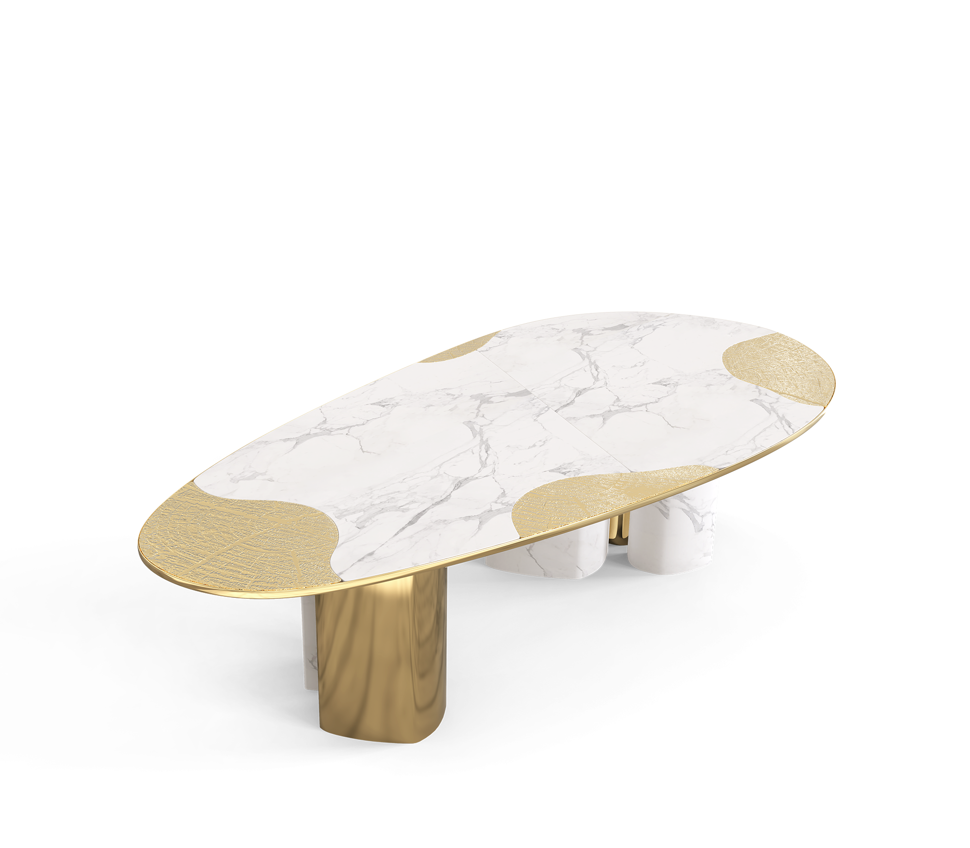 Athena Carrara Marble & Gold Table