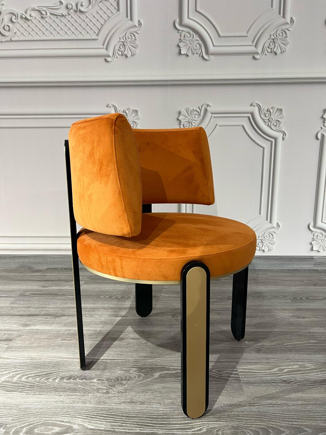 Tiffany Dining Chair in Orange Fabric