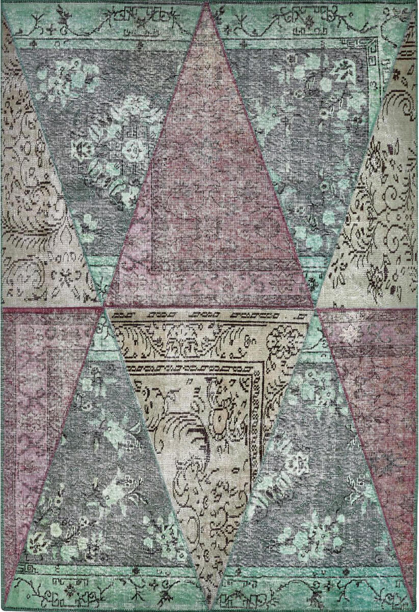 Turkish Overdyed Patchwork Rug Arlecchino Tiffany