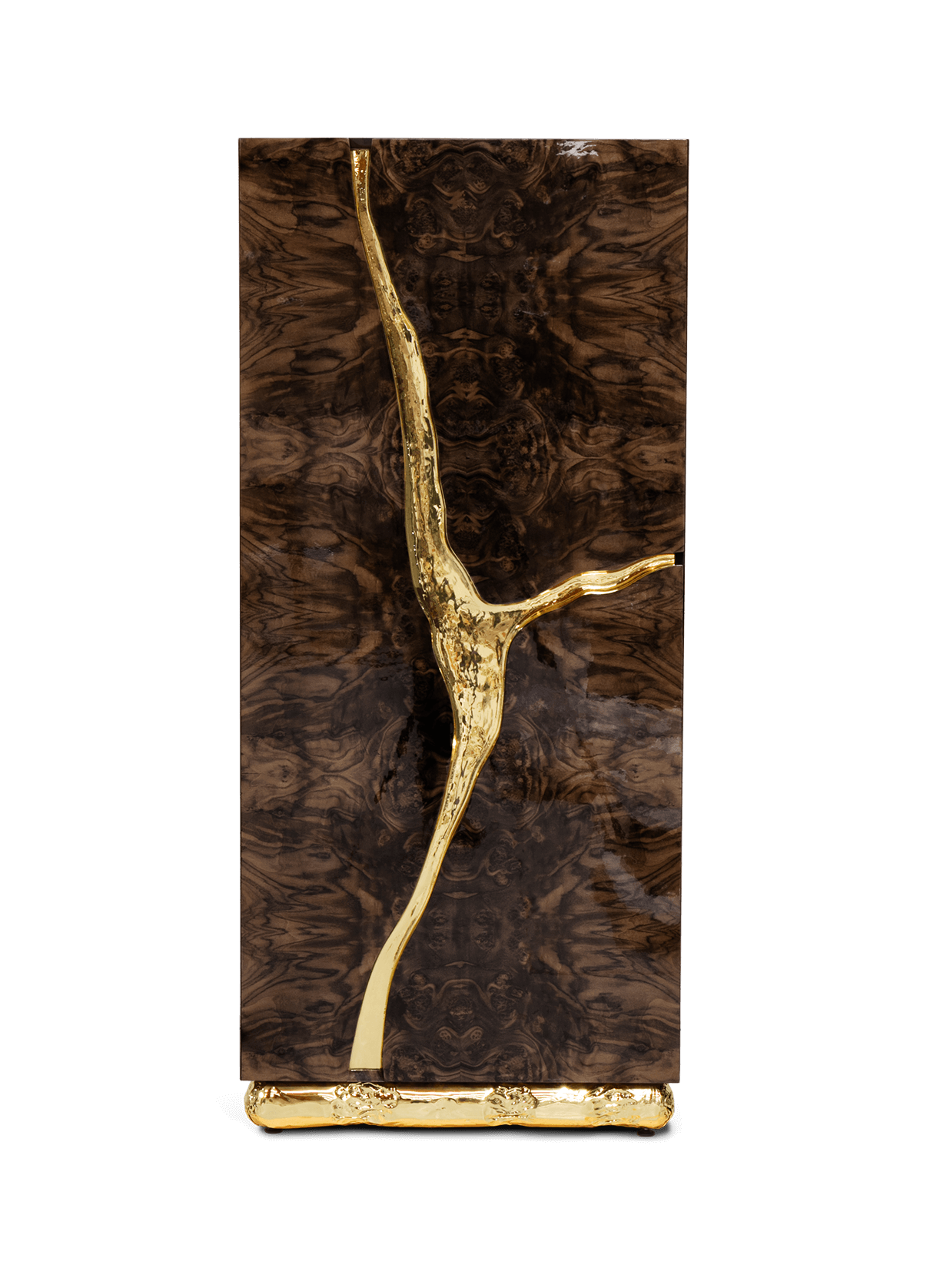 Fissure Walnut Wood Cabinet