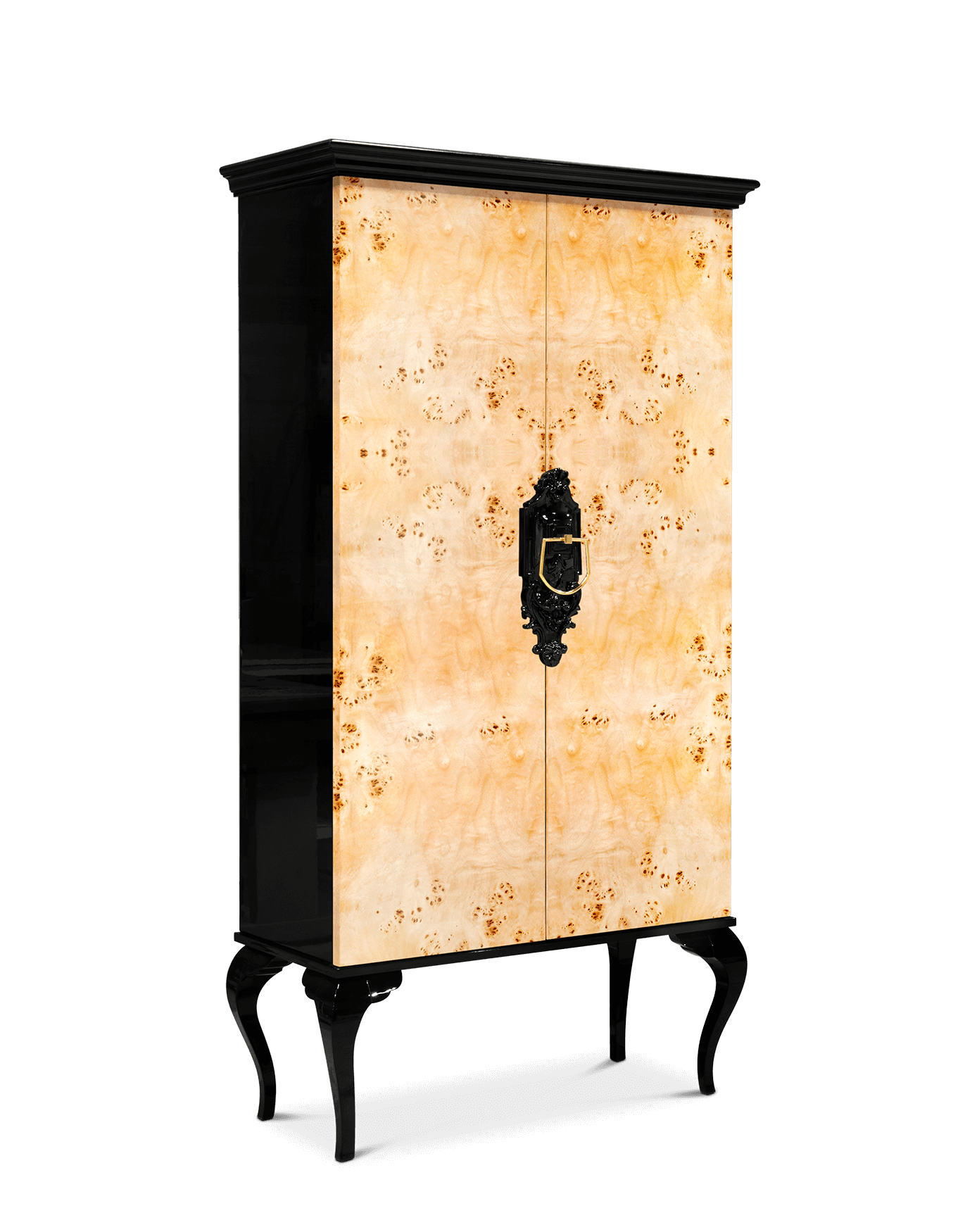 Louvre Poplar Wood Display Cabinet