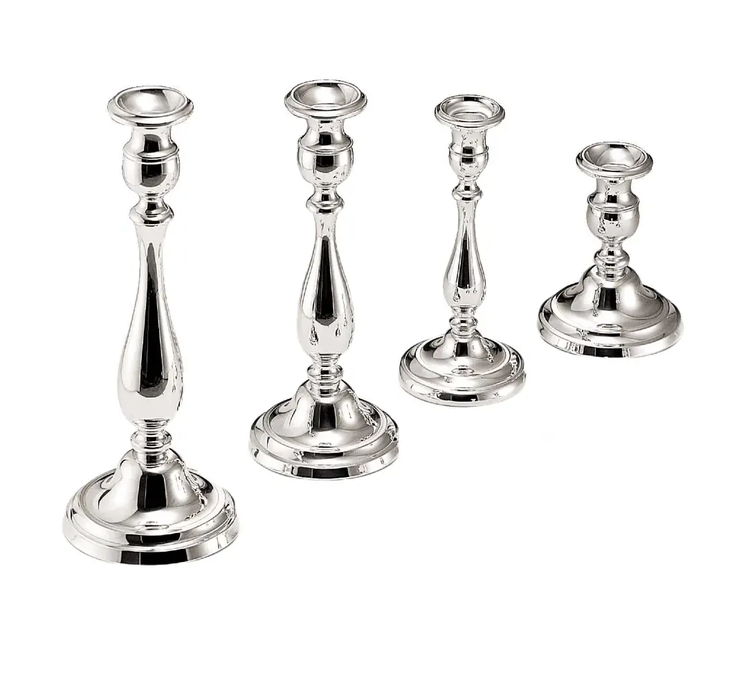 English Silver Candlestick Holder | Dimensions: Height 33 cm