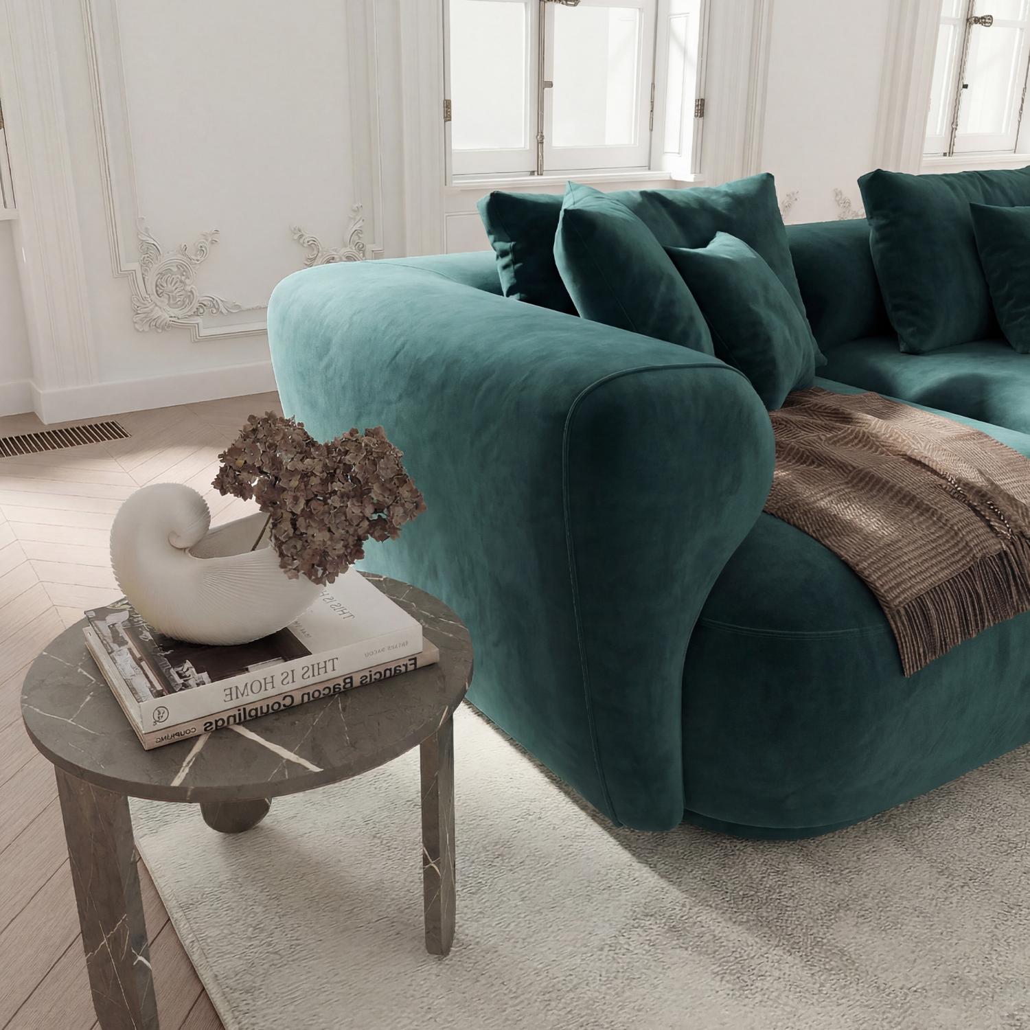 Stone Sofa in Teal Fabric