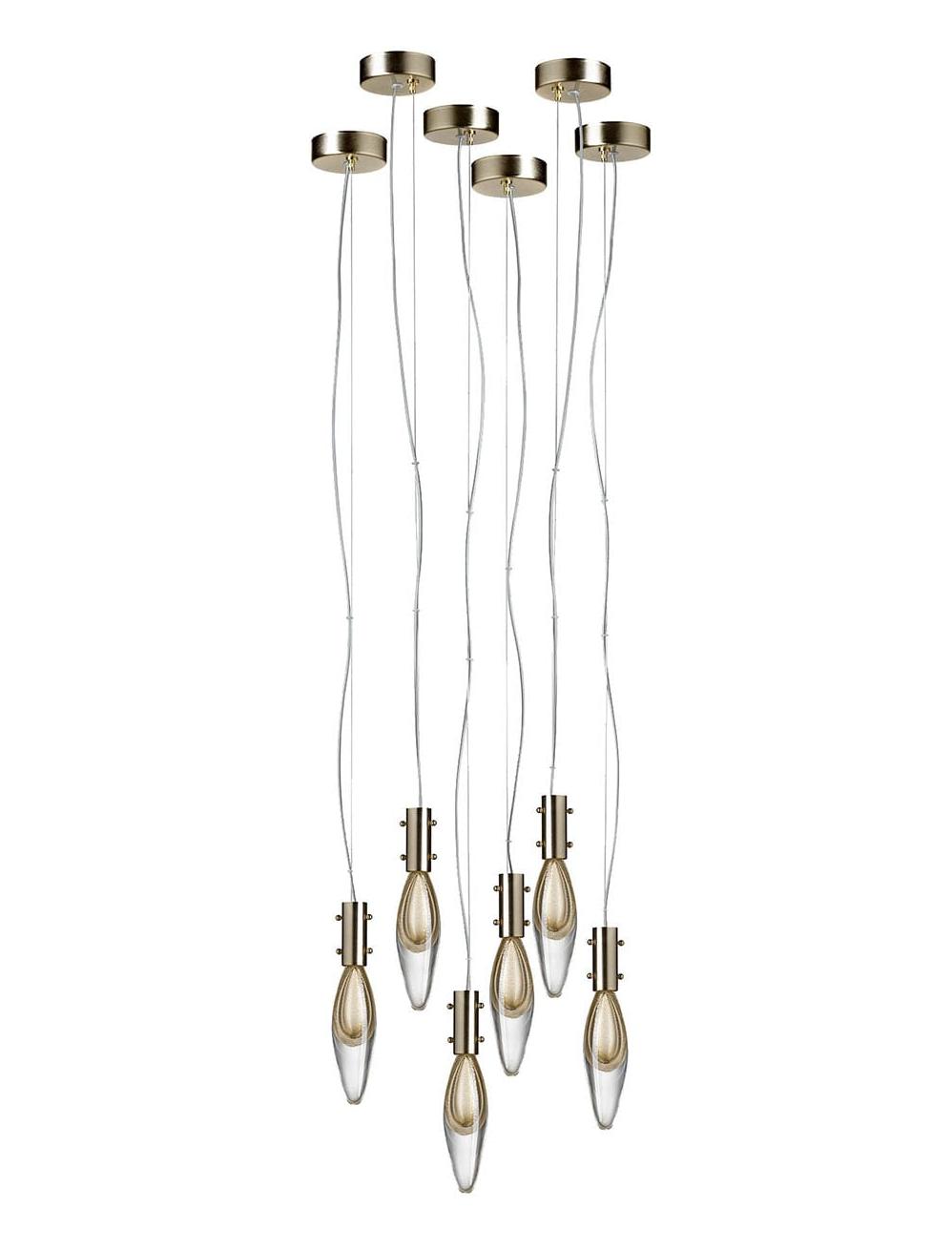 Venetian Glass Drops 6-Light Pendant