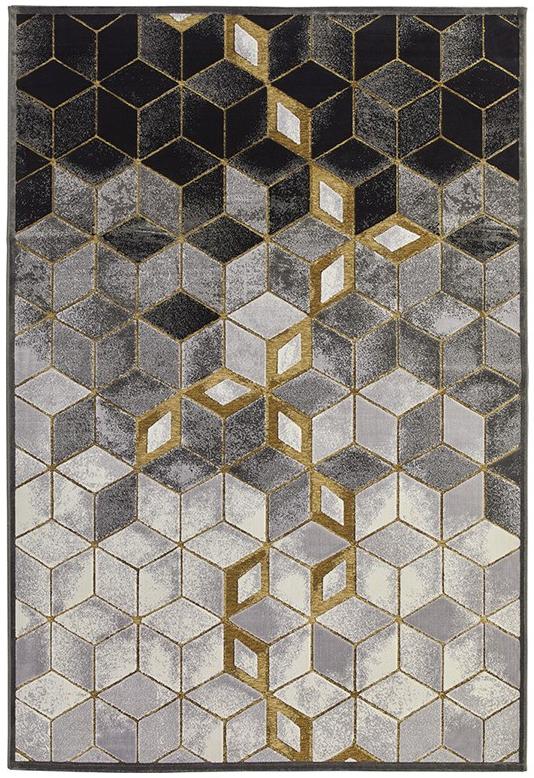 Gabriel Geometric Grey Rug ☞ Size: 160 x 235 cm