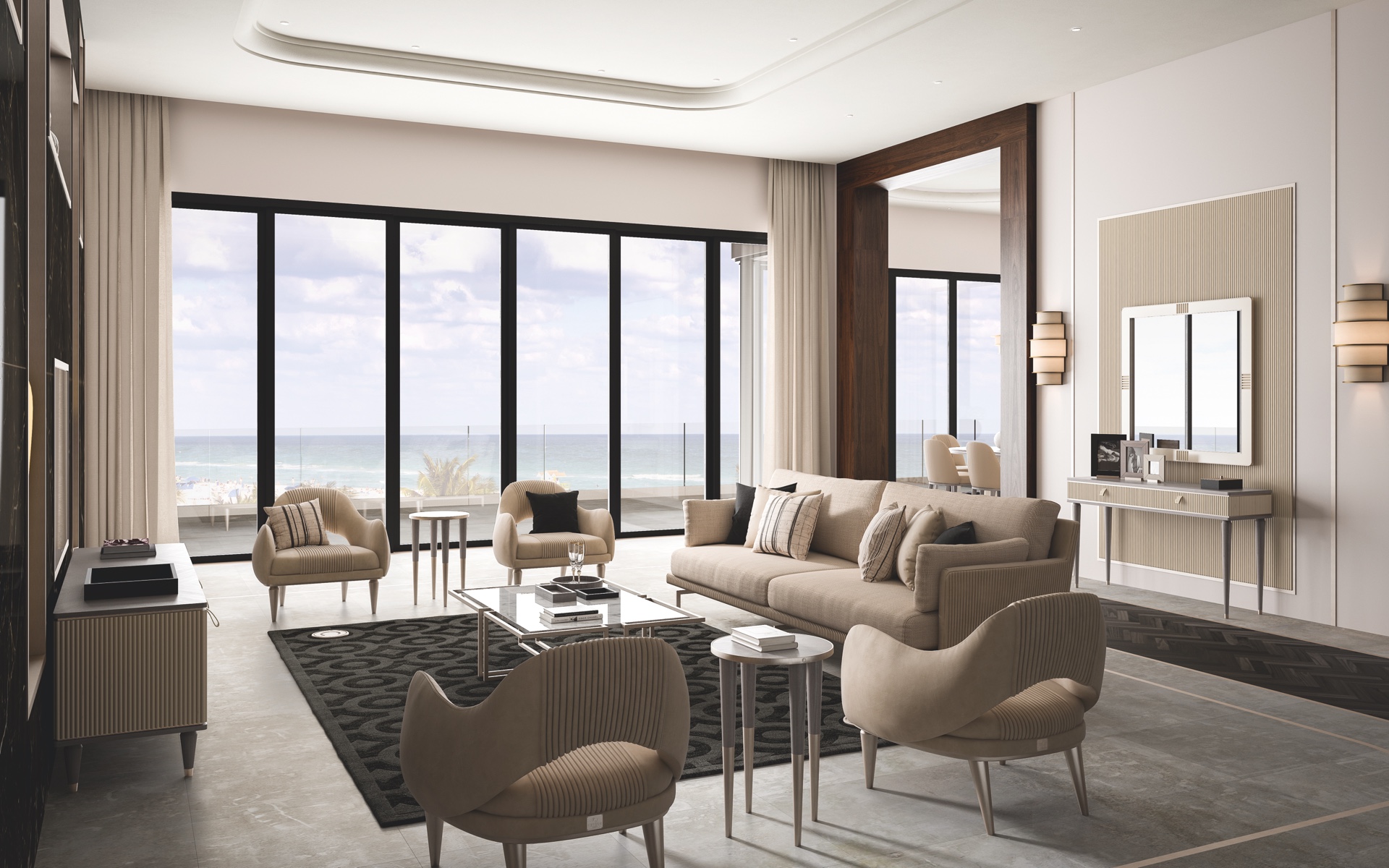 Exquisite Cream Luxury Armchair