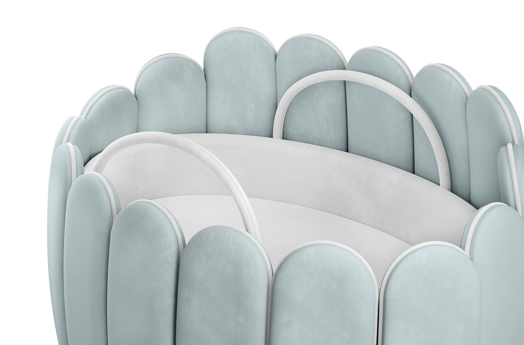 Lotus Blue Rocking Crib