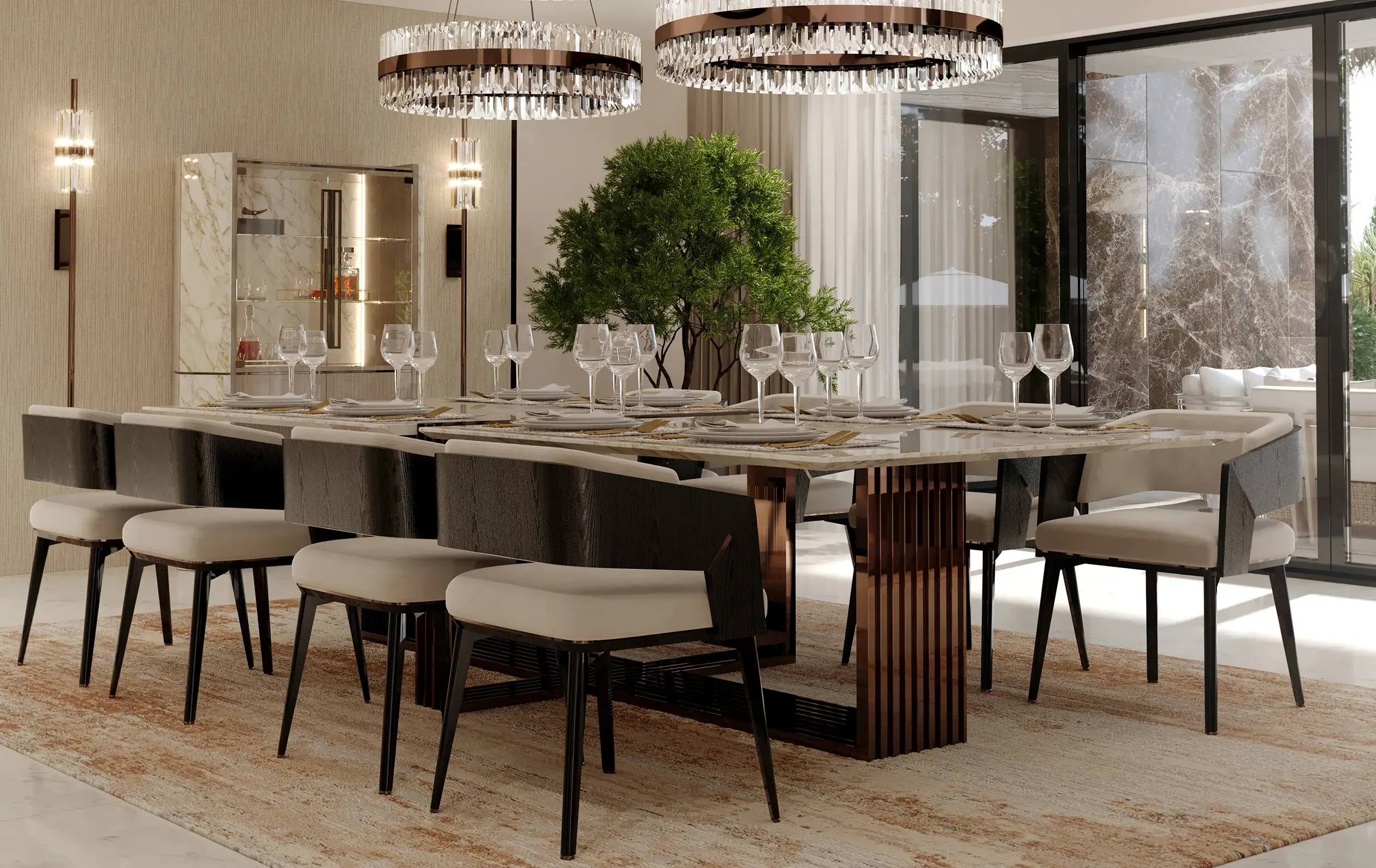 Cyclone Black XL Dining Table - 1