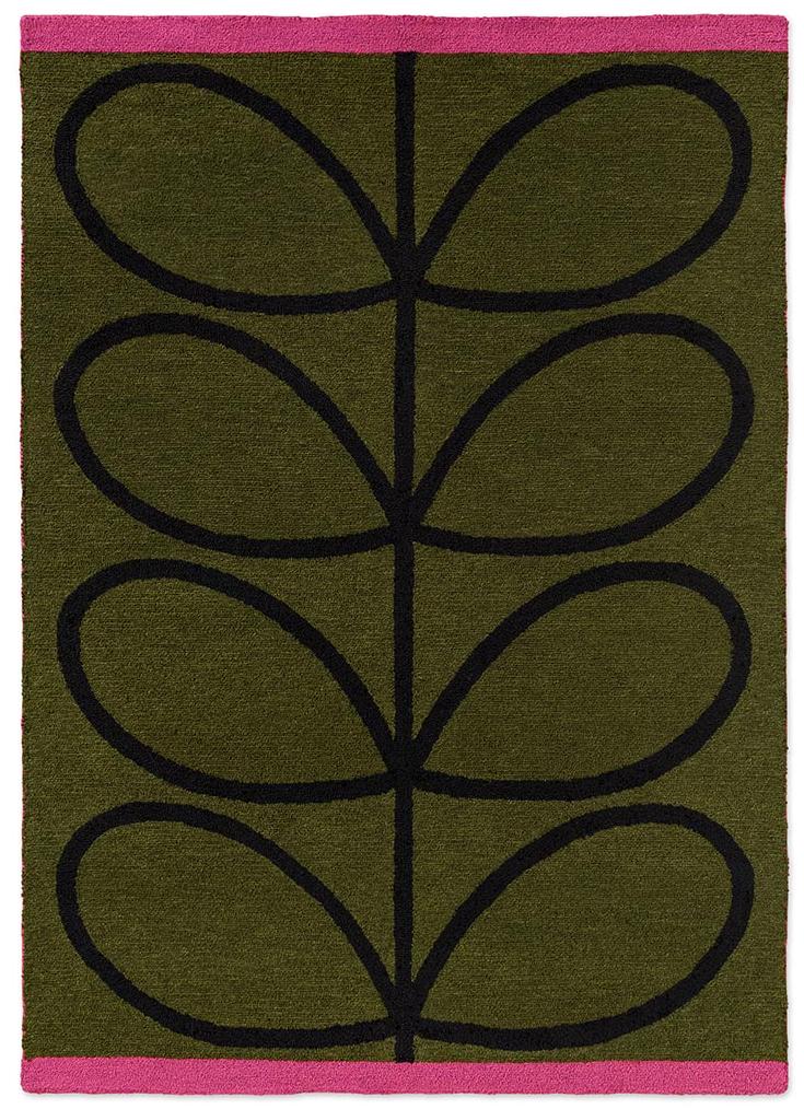 Linear Stem Olive Outdoor Rug