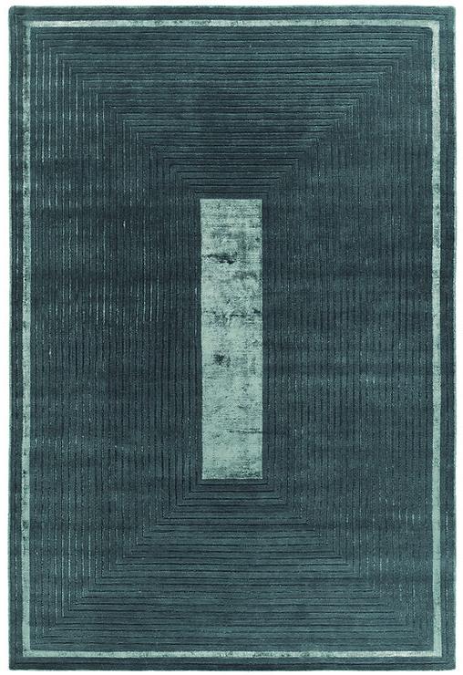 Hand Knotted Green Frame Wool & Viscose Rug