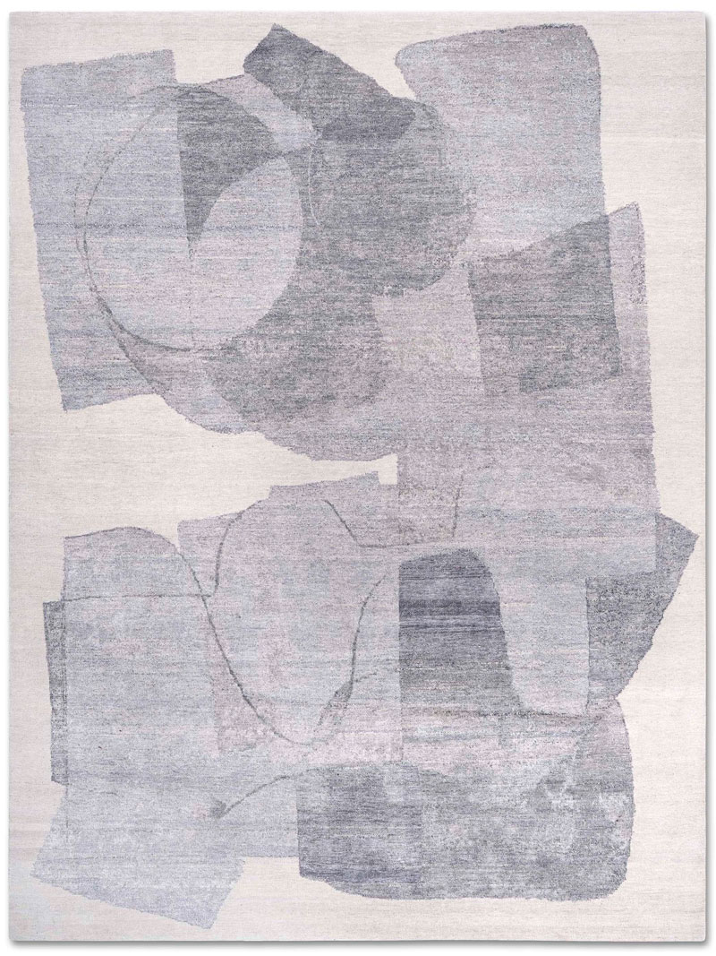Snow Silver Luxury Hand-Knotted Rug