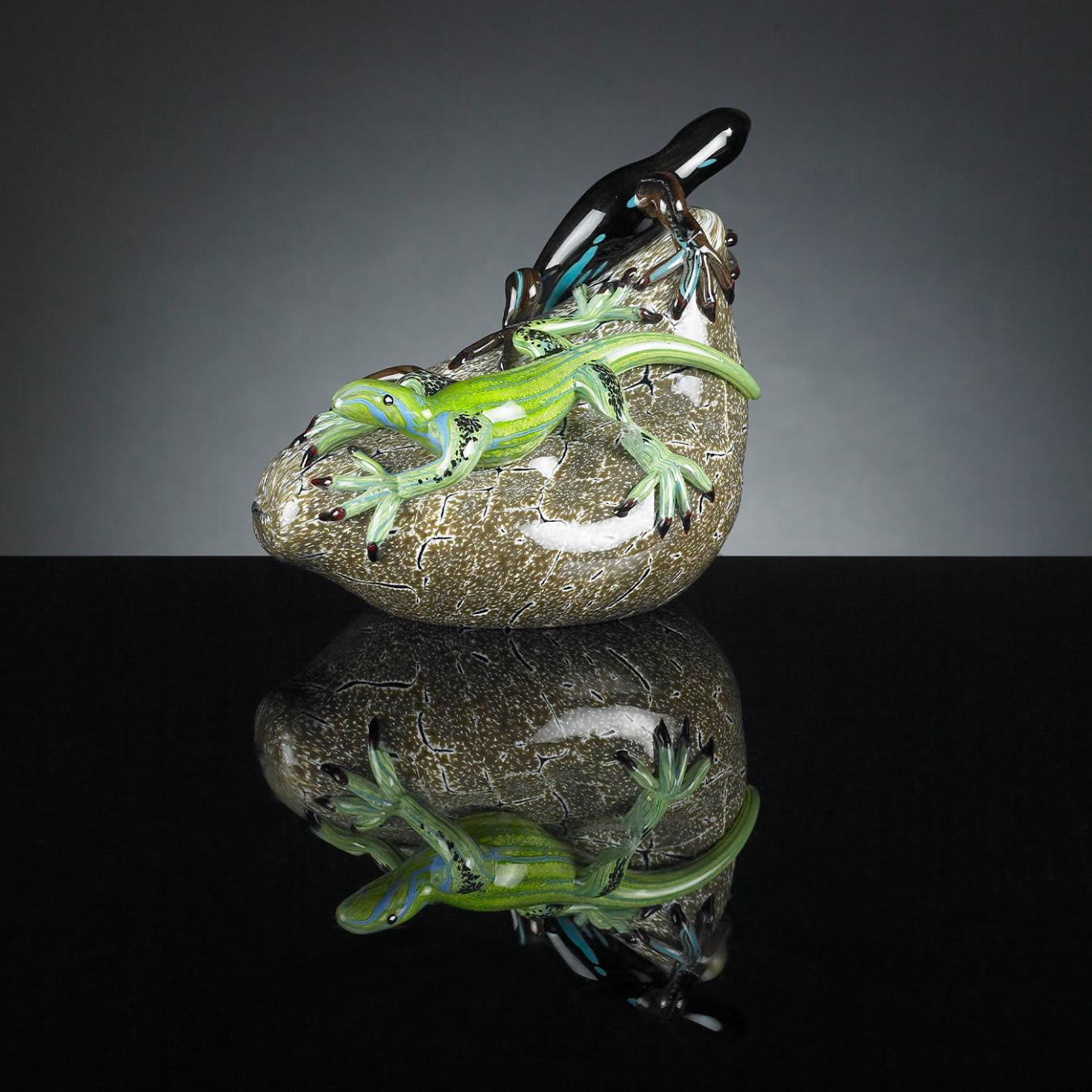 Lizards on Stone Composition