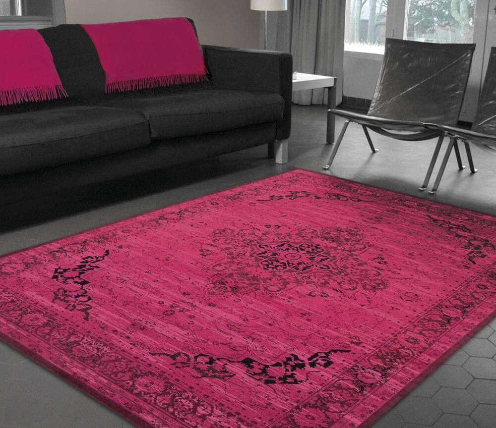Heriz Persian Pink Rug ☞ Size: 80 x 150 cm