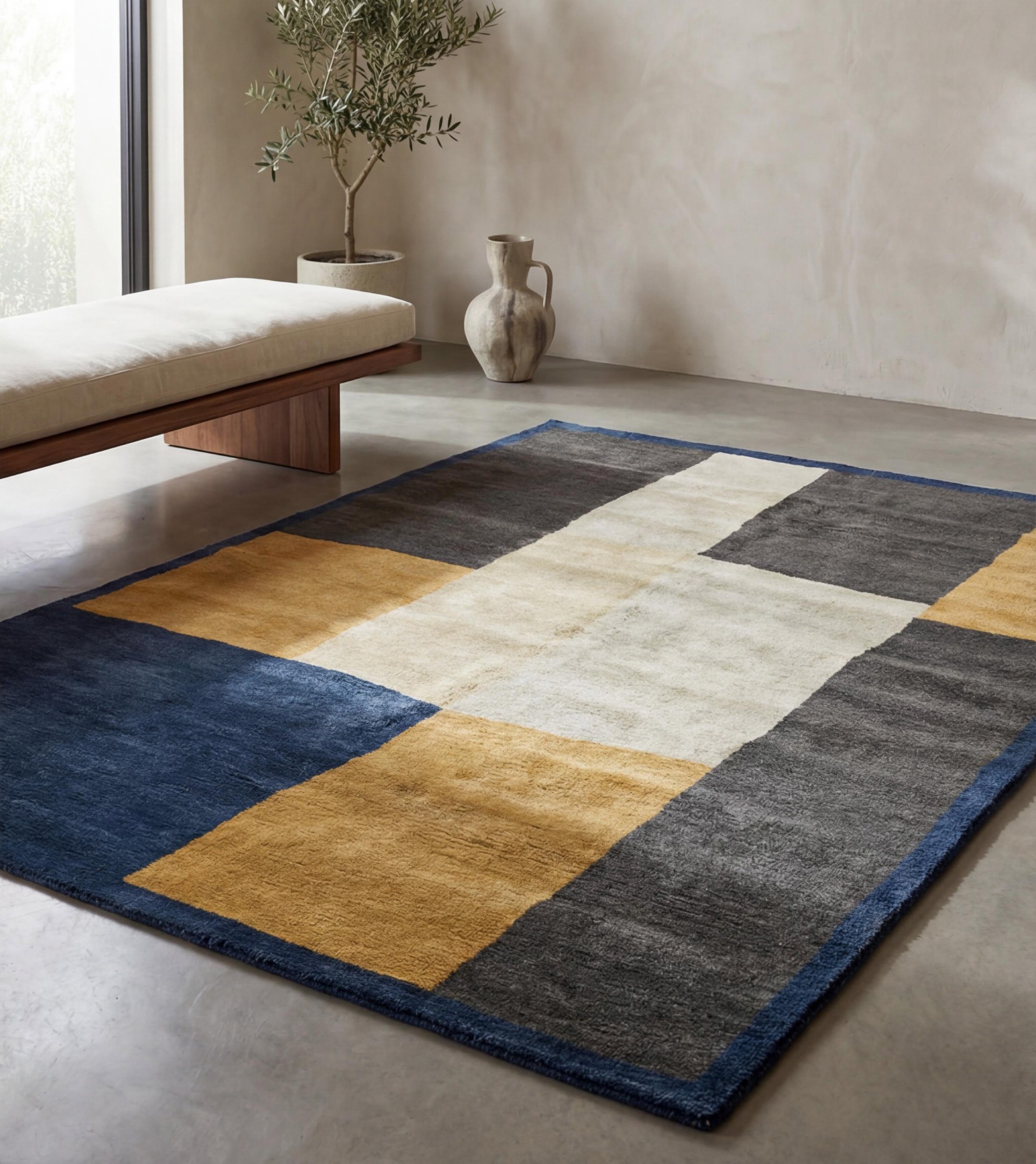 Golden Blocks Rug