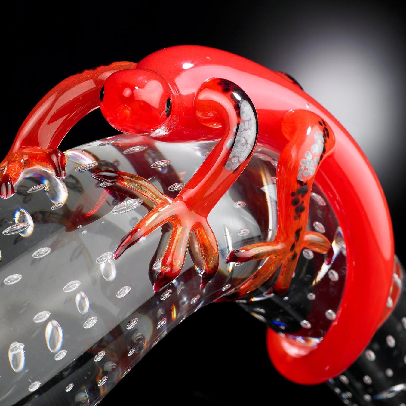 Glass Horn with Gecko Detail