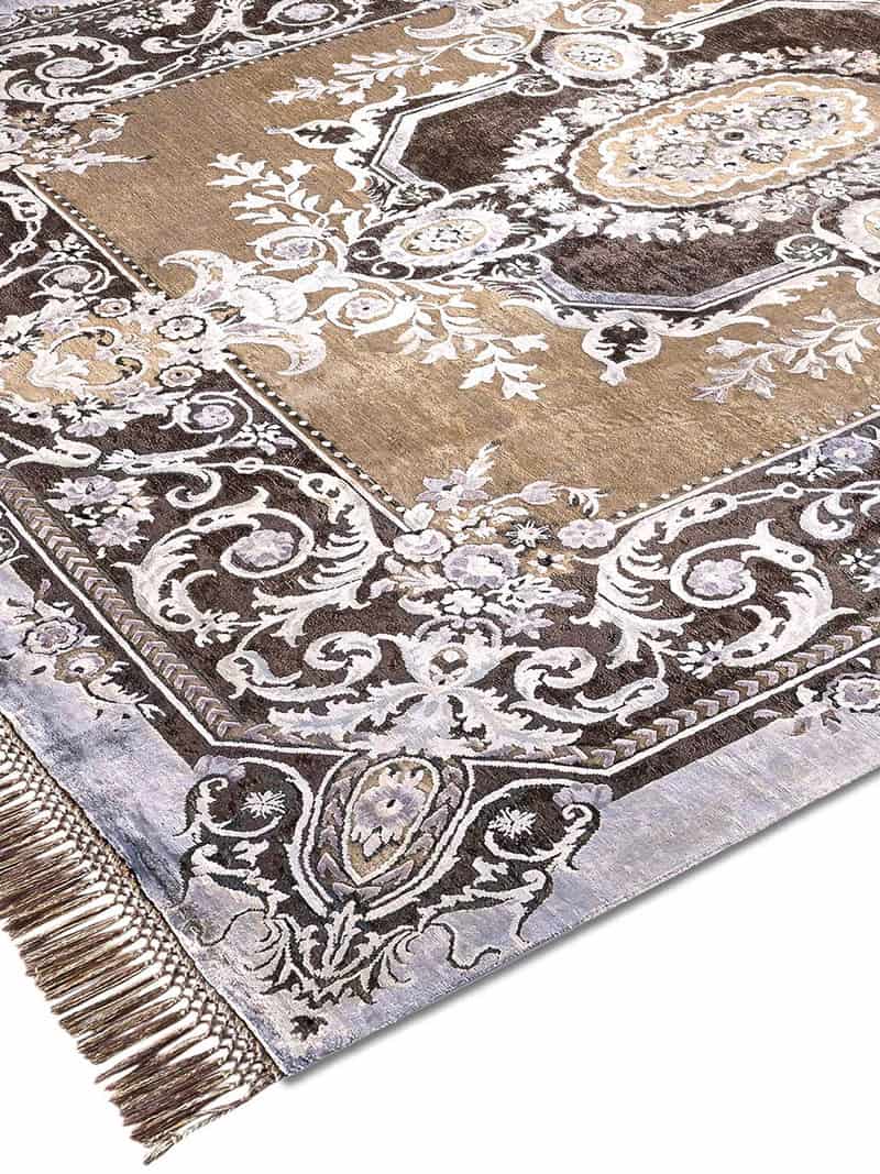 Aubusson Brown Hand-Woven Rug