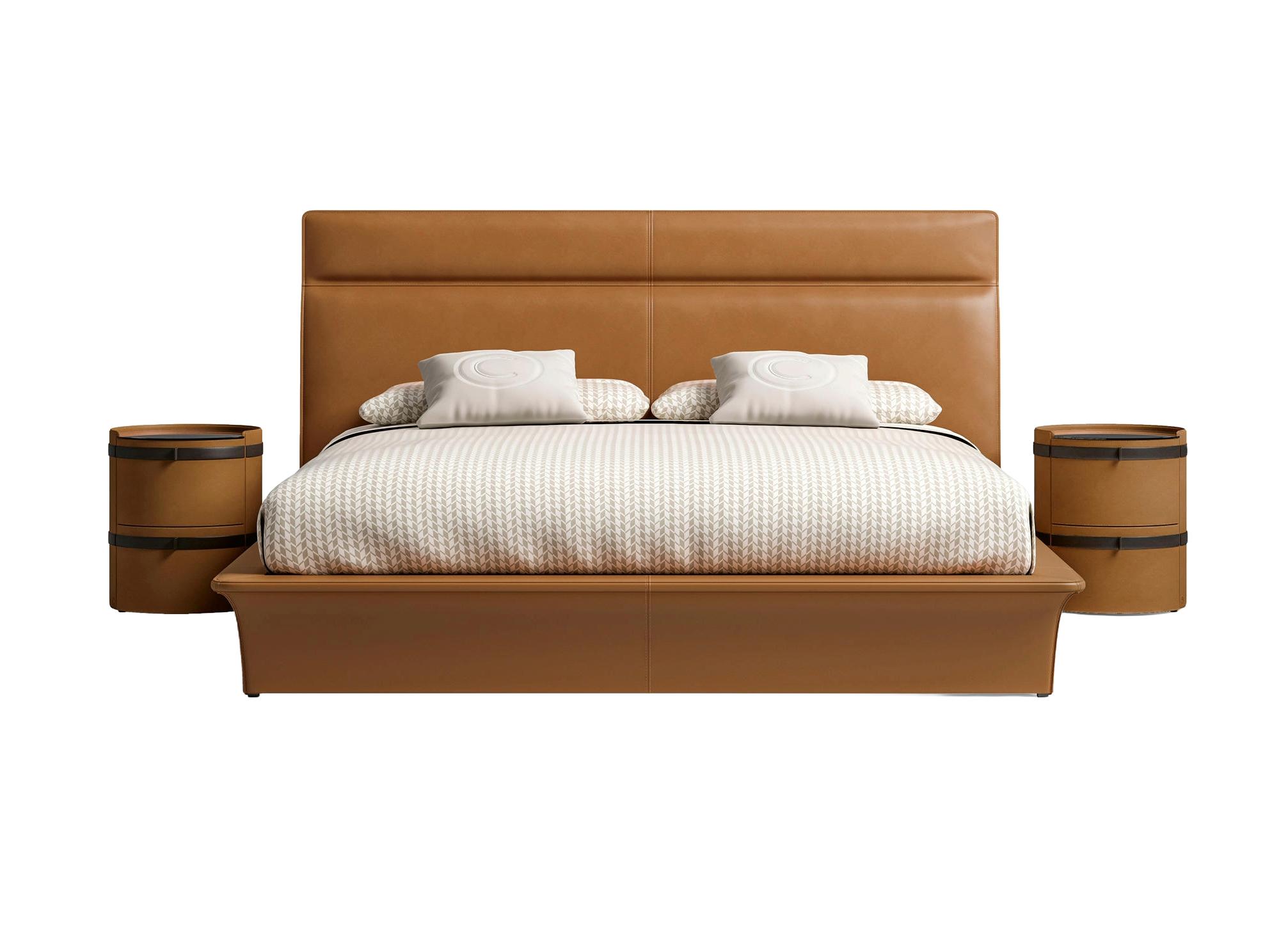 Modern Leather Bed with Elegant Headboard | Mattress Size: 155 x 200 cm