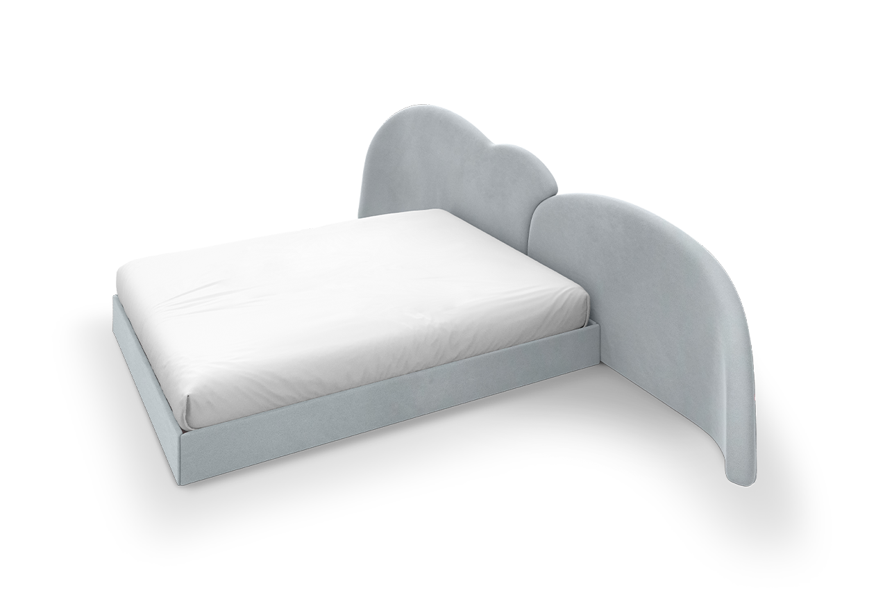 Fluffy Sky 2 Grey Children's Bed