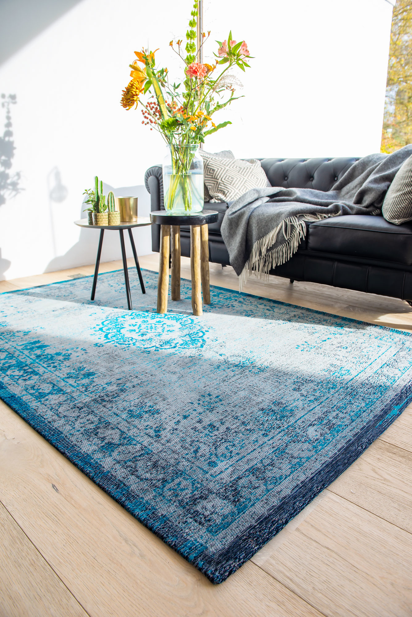 Vintage Style Grey Turquoise Rug 8255