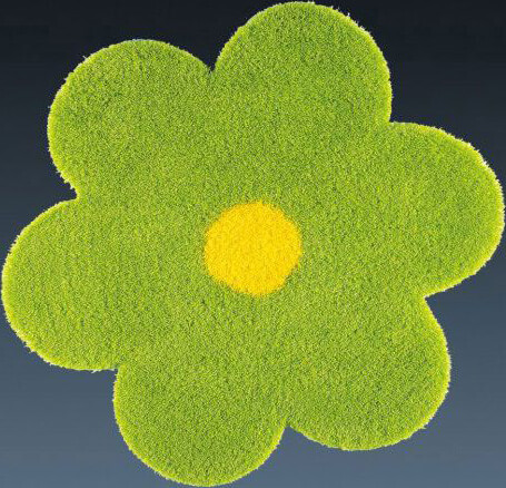Daisy Lime Green Kids Rug