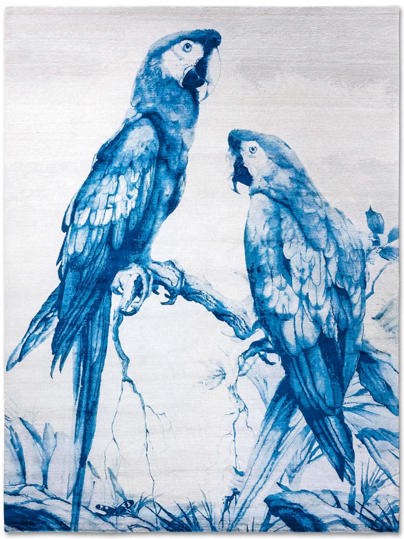 Two Parrots Hand-Woven Rug