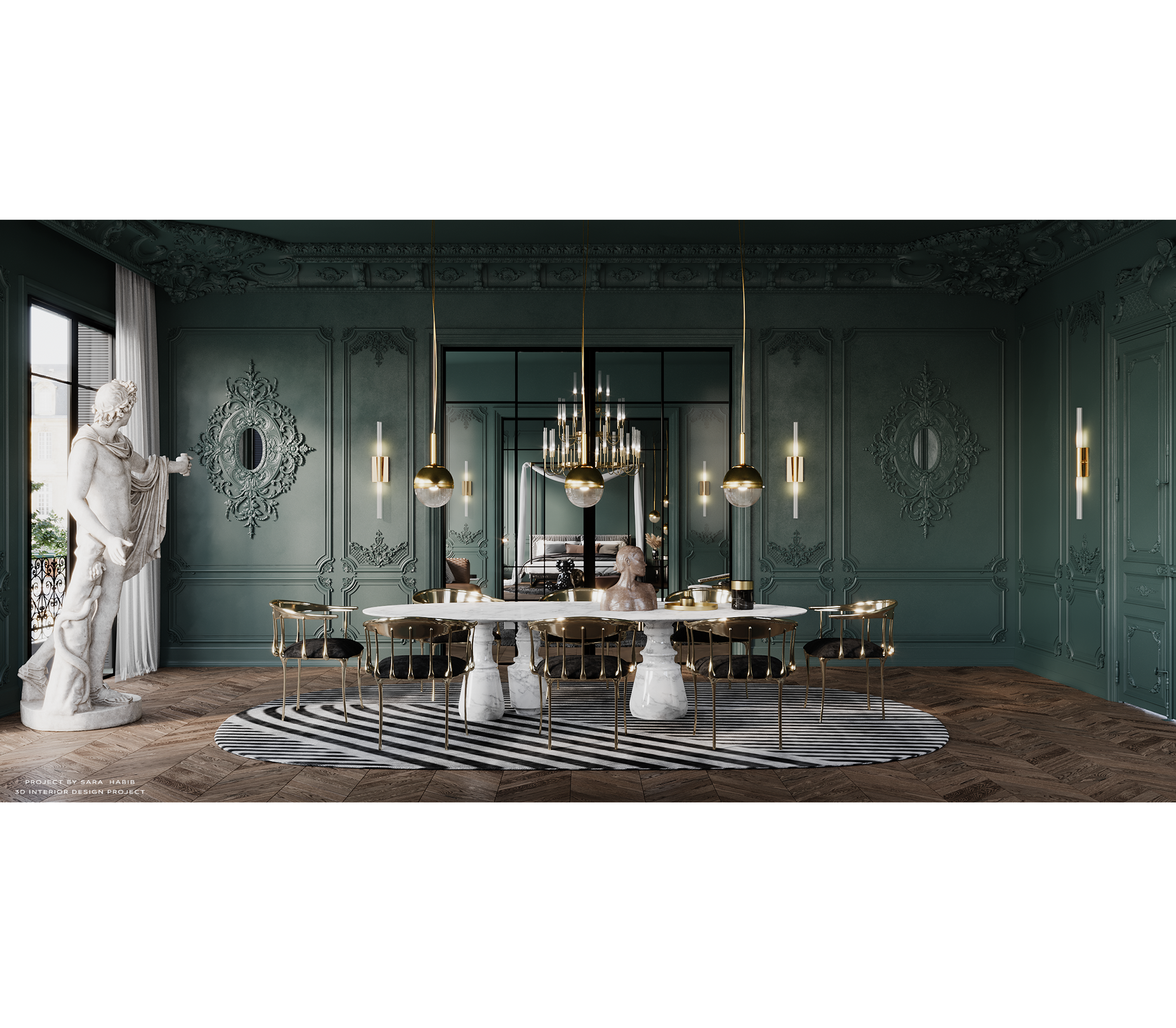 Obsidian Oval XL Estremoz Marble Dining Table