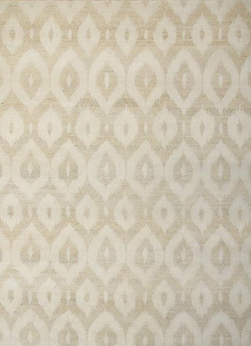 Ikat Hand-Knotted Wool Beige Rug